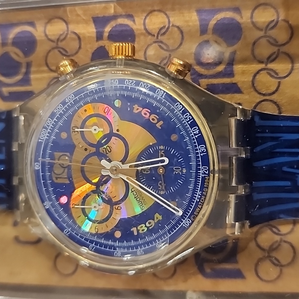 Womens or men's swatch watch Olympic watch.